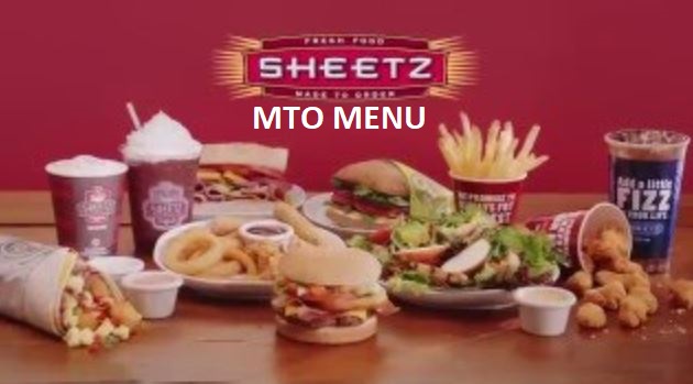 Sheetz MTO Menu[ Made-to-Order Menu]